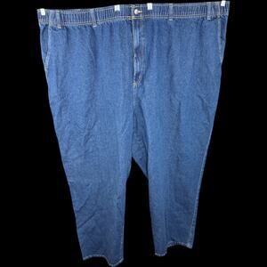 Harbor Bay Women’s Plus 6X  Blue Denim Jeans Elastic Waist Straight Leg‎ NWT